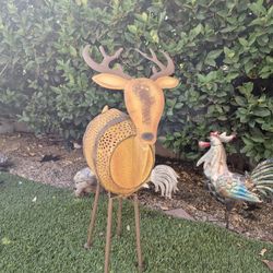 Reindeer Barrel Solar Sculpture 