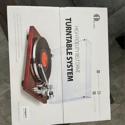 1 By One High Fidelity Belt Drive Turntable System, Bluetooth, USB