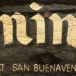 El Camino Real San Buenaventura Mission Original Wood Sign 1907