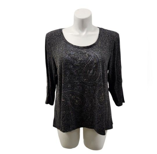Style & Co. Size XL Charcoal Long Sleeve Top