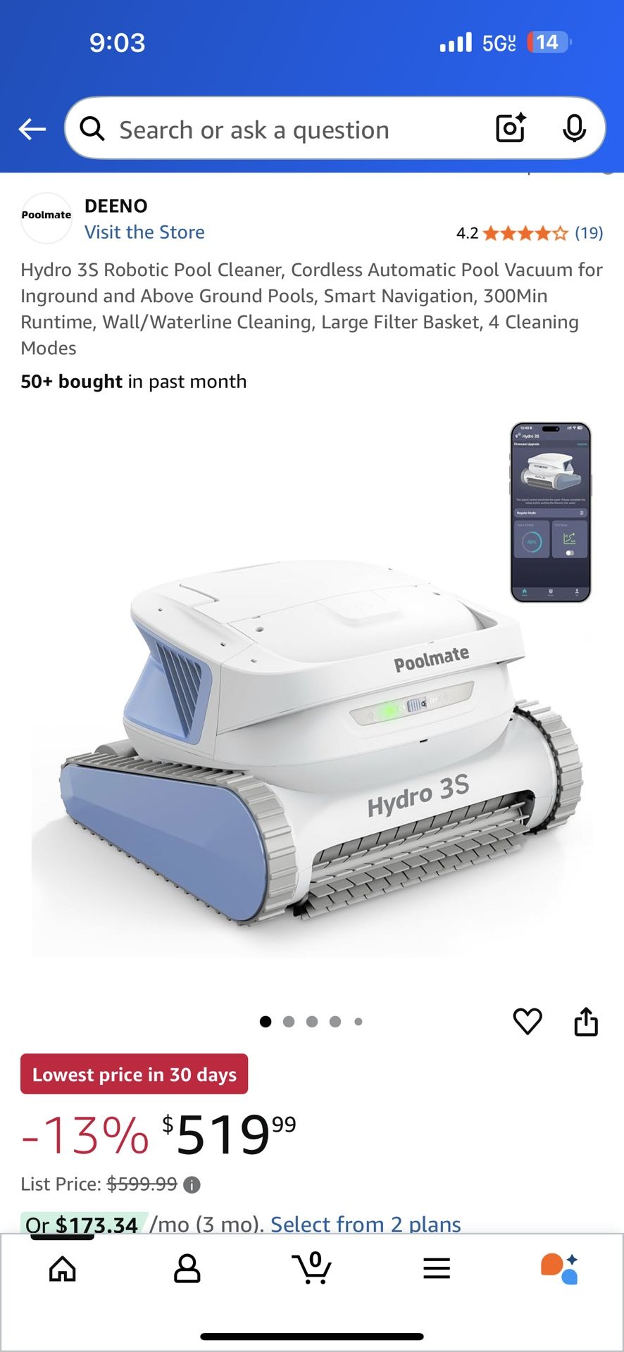 Hydro 3S Robotic Pool Cleaner