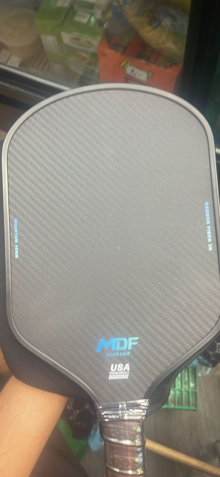 Black MDF Carbon Fiber Pickleball Paddle
