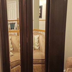 Antique Solid And Heavy Tri-folding Floor Mirror