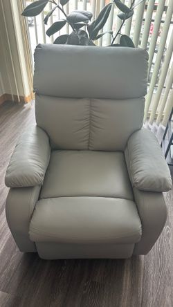 Grey Faux Leather Recliner Chair