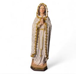 Virgin Rosa Mistica 12” dress cloth statue figure white