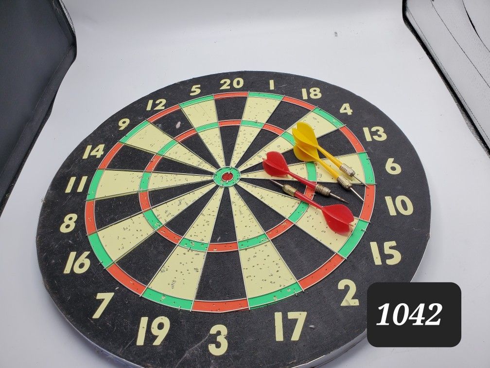 Dart Board With Darts