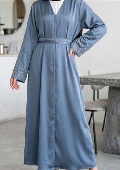 New 3 Pieces Satin  Dress / Abaya