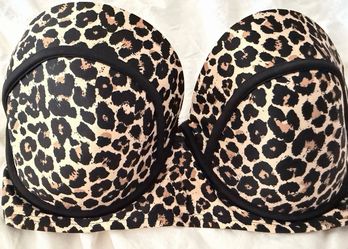 Leopard Bikini Top D/Dd Woman Exhilaration Bra  Swimwear Dancer Cheetah