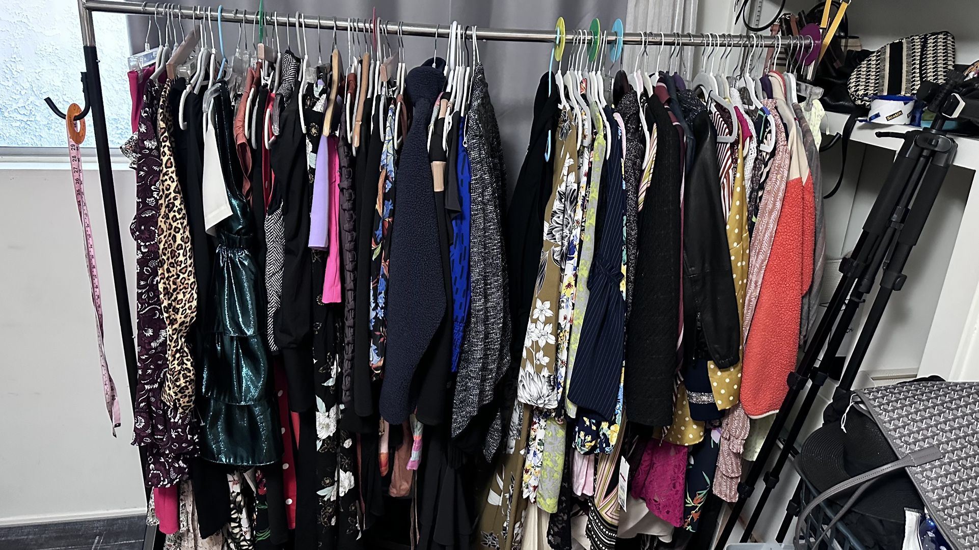 For Sale: Clothing Rack + Pre-Owned Women’s Clothes
