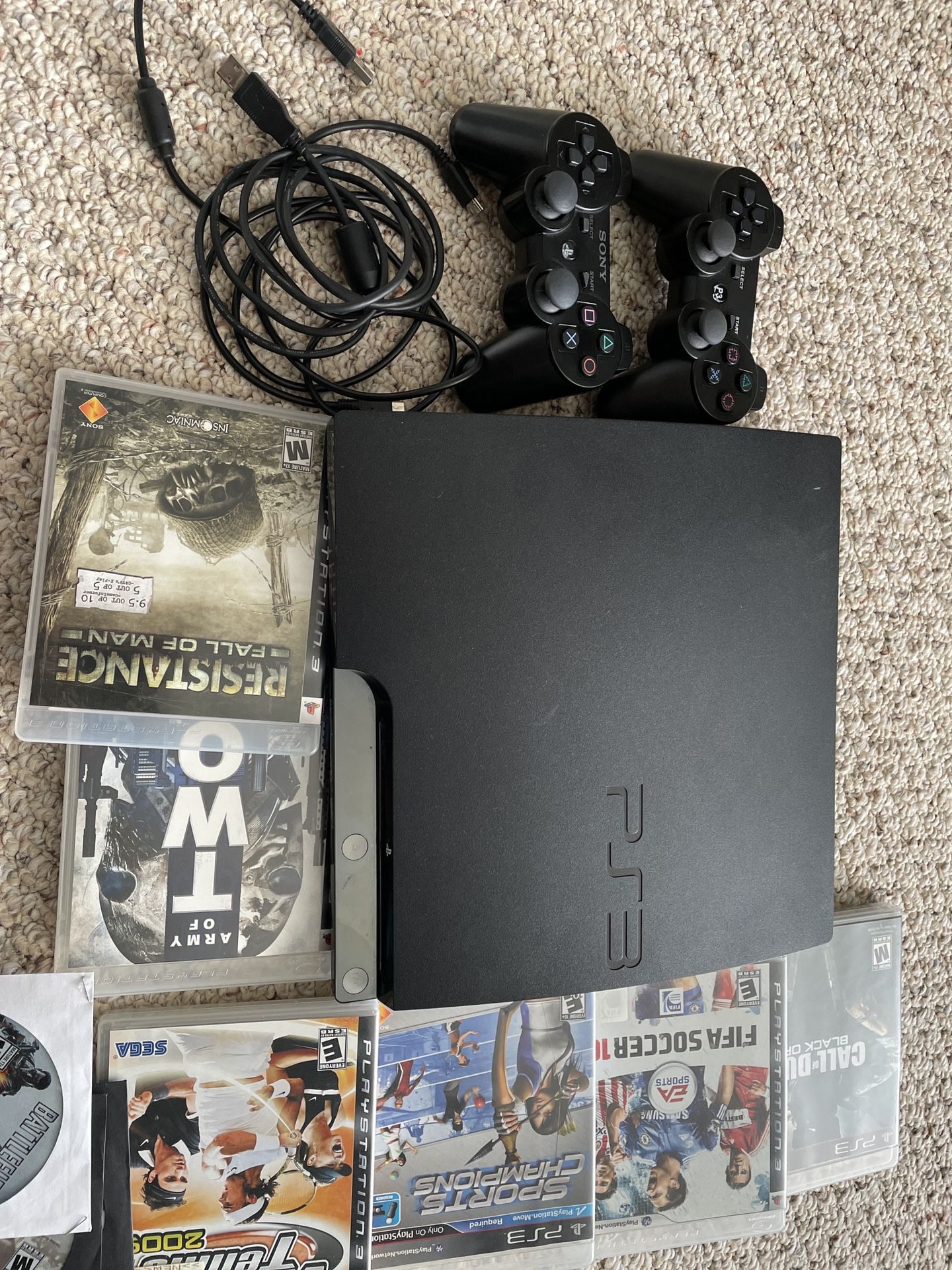 PlayStation 3 Bundle , 2 Control, Eye, Games And Also Bunch Of Download Games As Eell