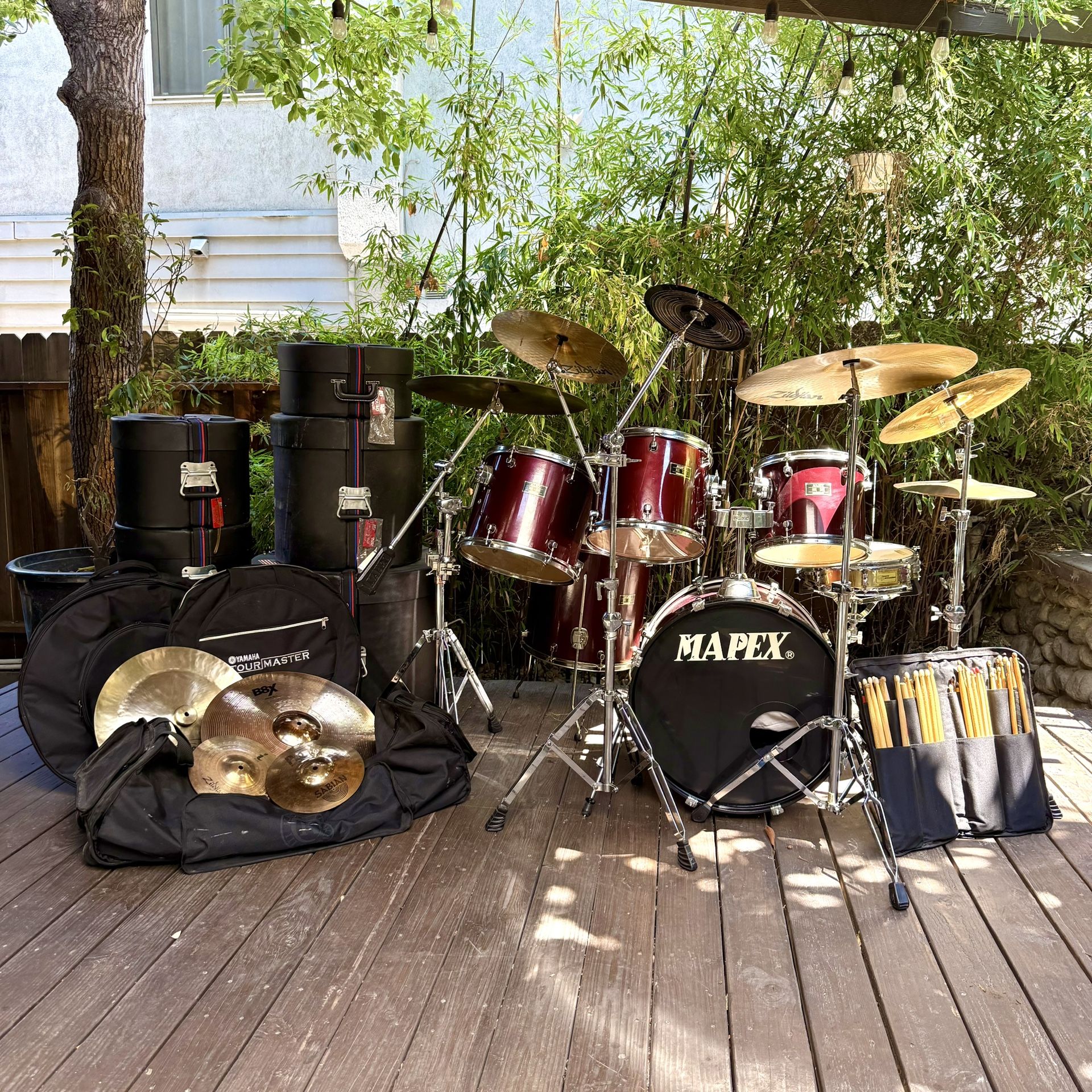 Huge Drum Set Lot — Mapex, Zildjian, Meinl, Sabian, And More