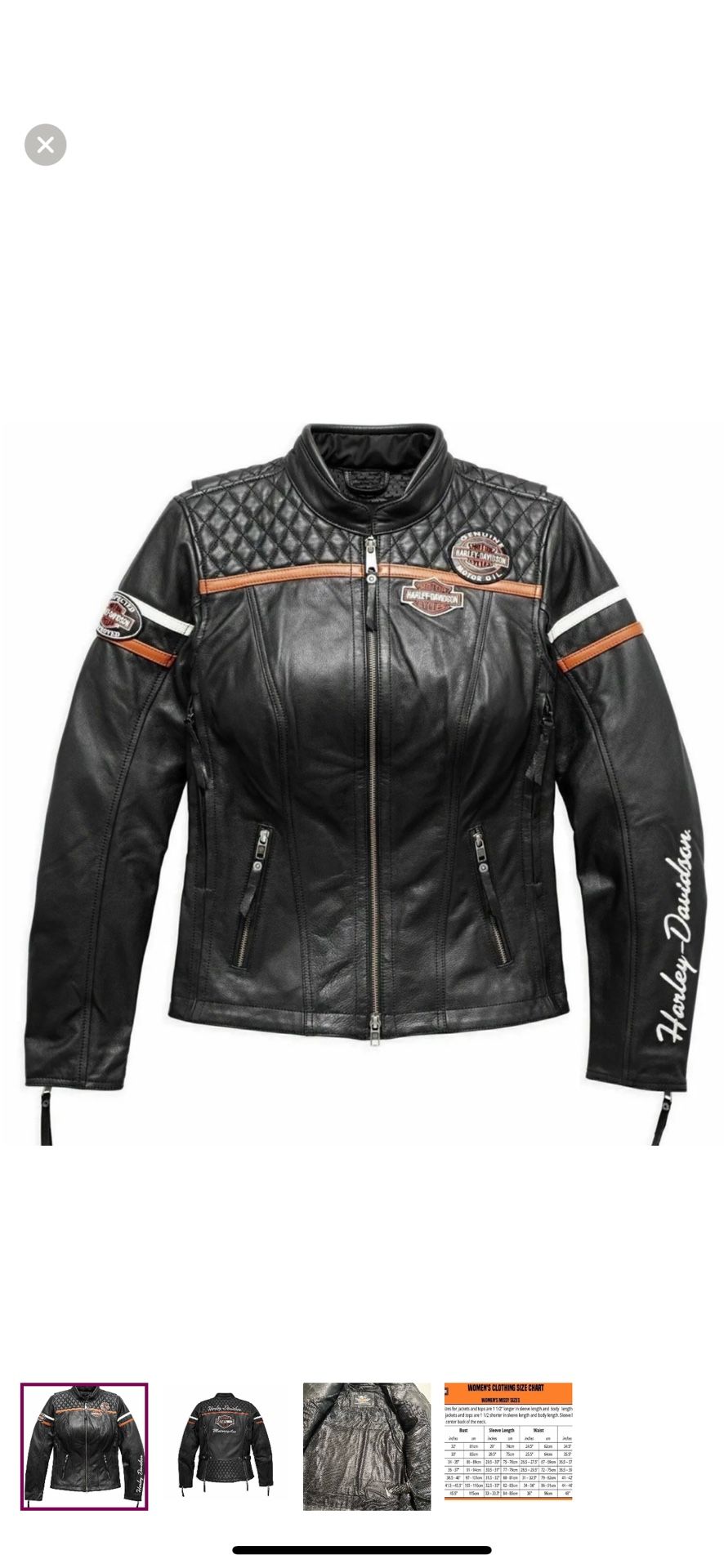 Women's Miss Enthusiast HARLEY DAVIDSON Triple Vent Black Leather Jacket