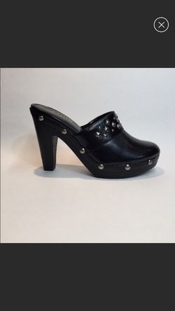 Chaps slip on studded heels