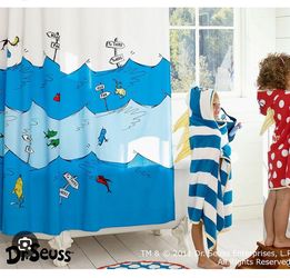 Pottery Barn Kids DR. SEUSS SHOWER CURTAIN
