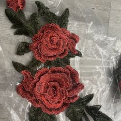Red rose Cloth Patch