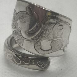 Mickey Mouse Hand Crafted Spoon Ring