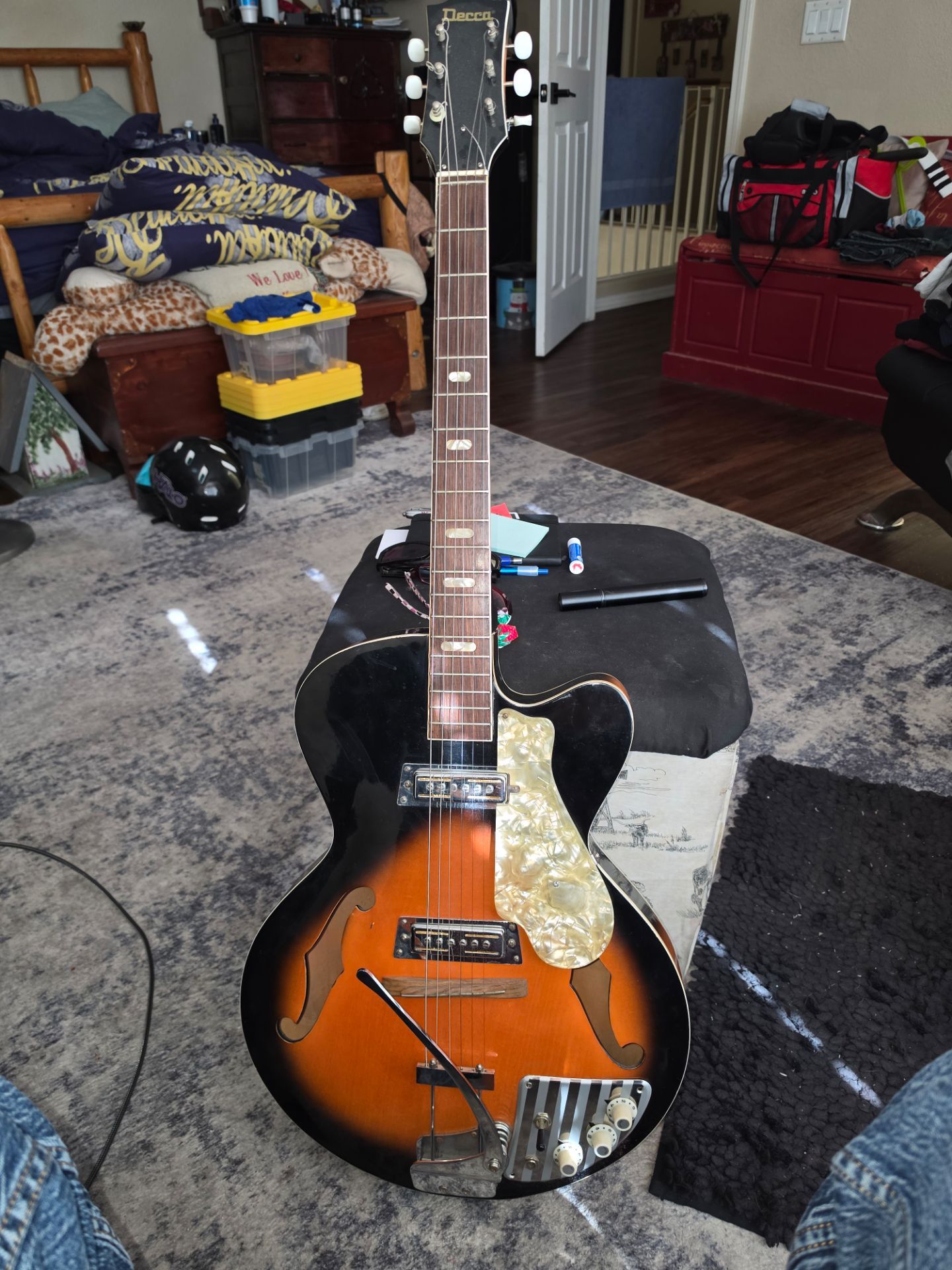 Vintage Decca DM 501 Semi-Hollow Body Electric Guitar