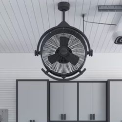 Harbor Breeze Cohort Garage Fan 18-in Matte Black