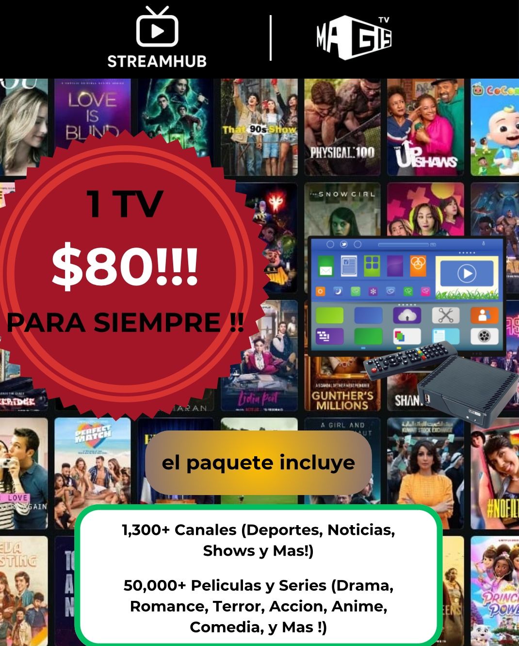 Android TV con Canales, Peliculas y Series !!! Solo $80 !!!
