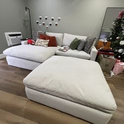 2 piece sectional with matching ottoman