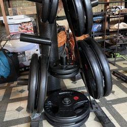 Barbell Plate Set With Rack 