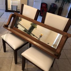 Antique Hanging Shelf W/mirror