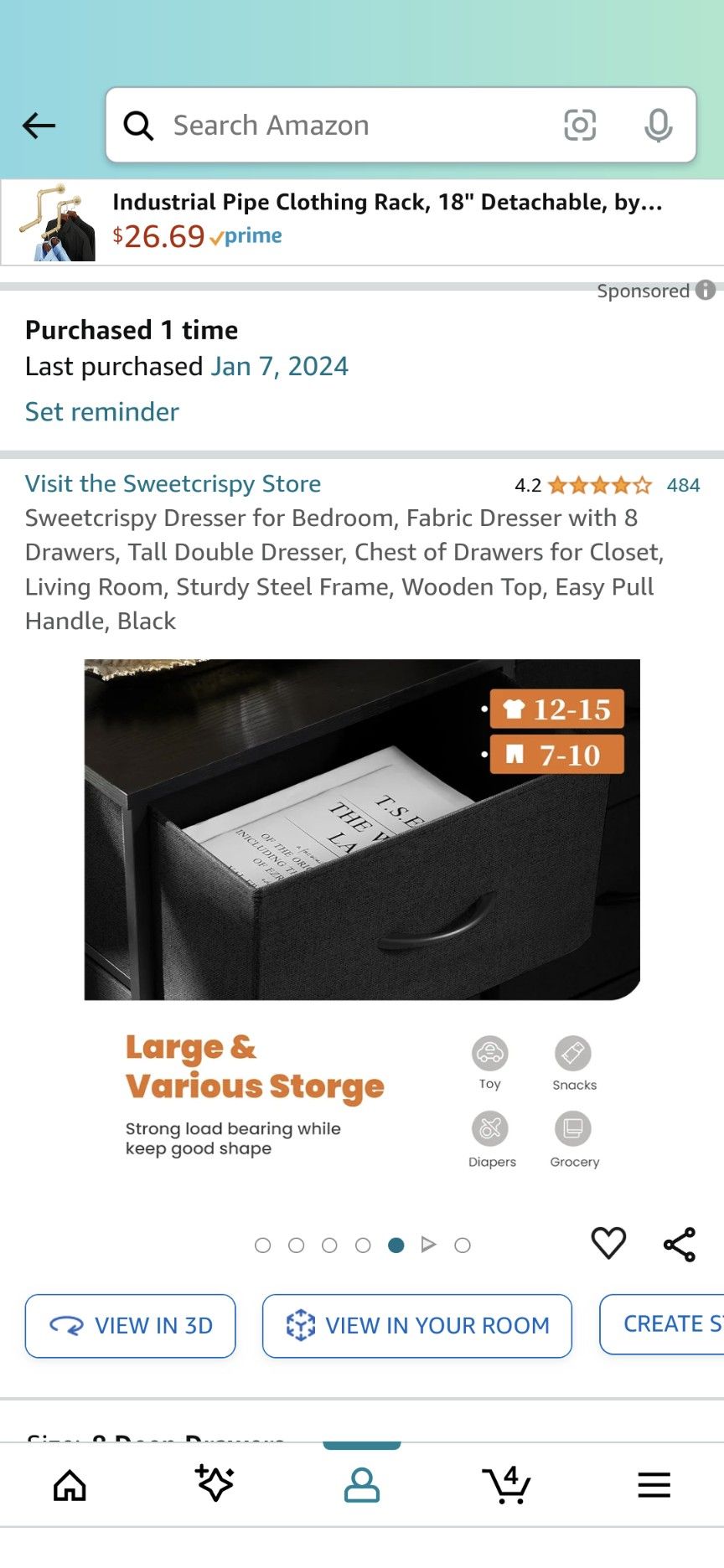 Cloth Drawer Dresser