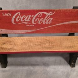 VTG, hand-crafted Coca-Cola toy or doll display bench 