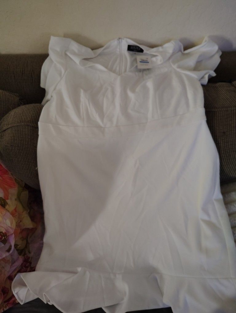 Women's White Kasper Dress XL