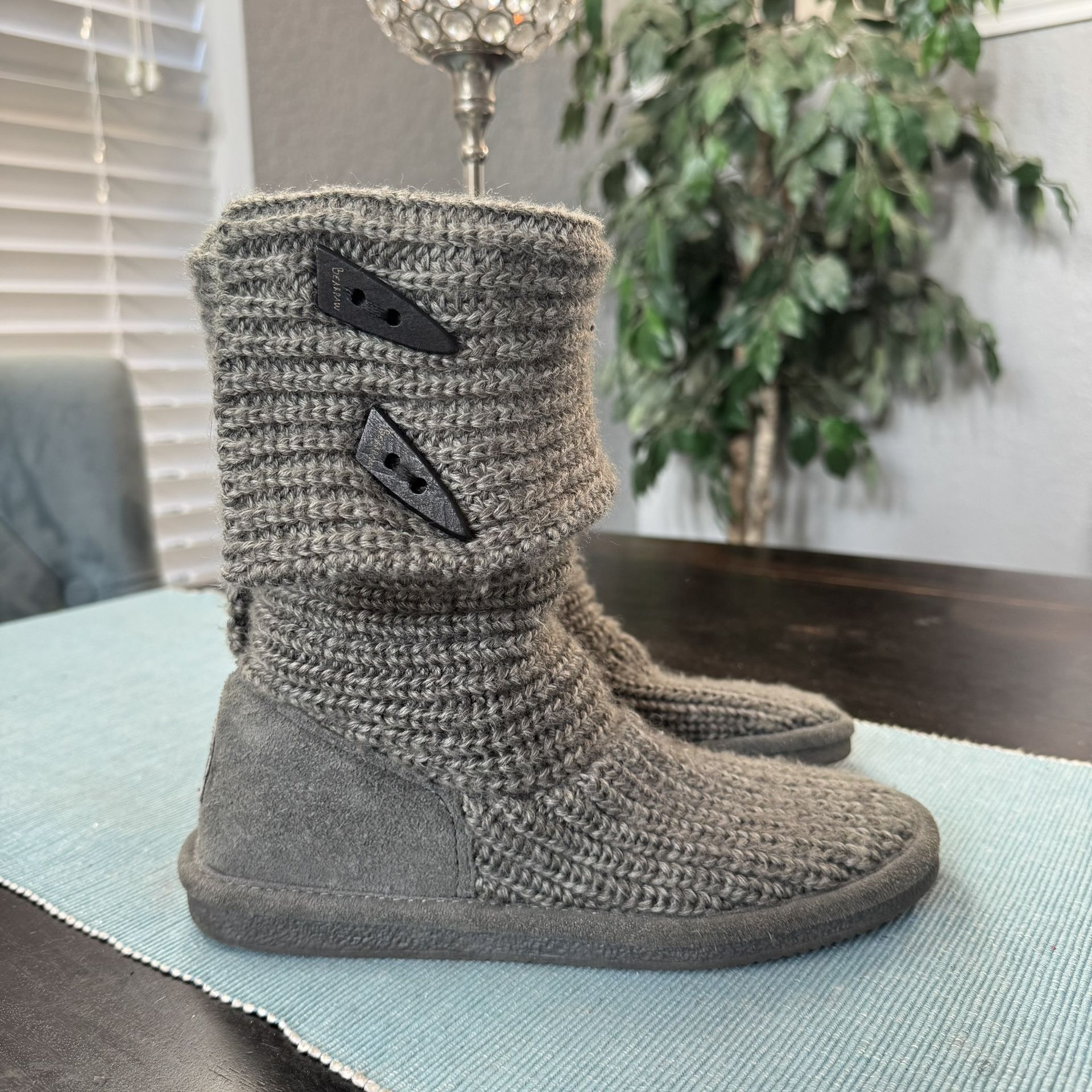 UGG Classic Cardy Gray knit boots Size 7