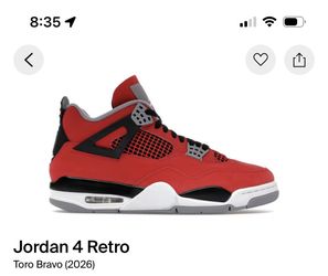 Brand new 100% Auth red toros 4 Retro