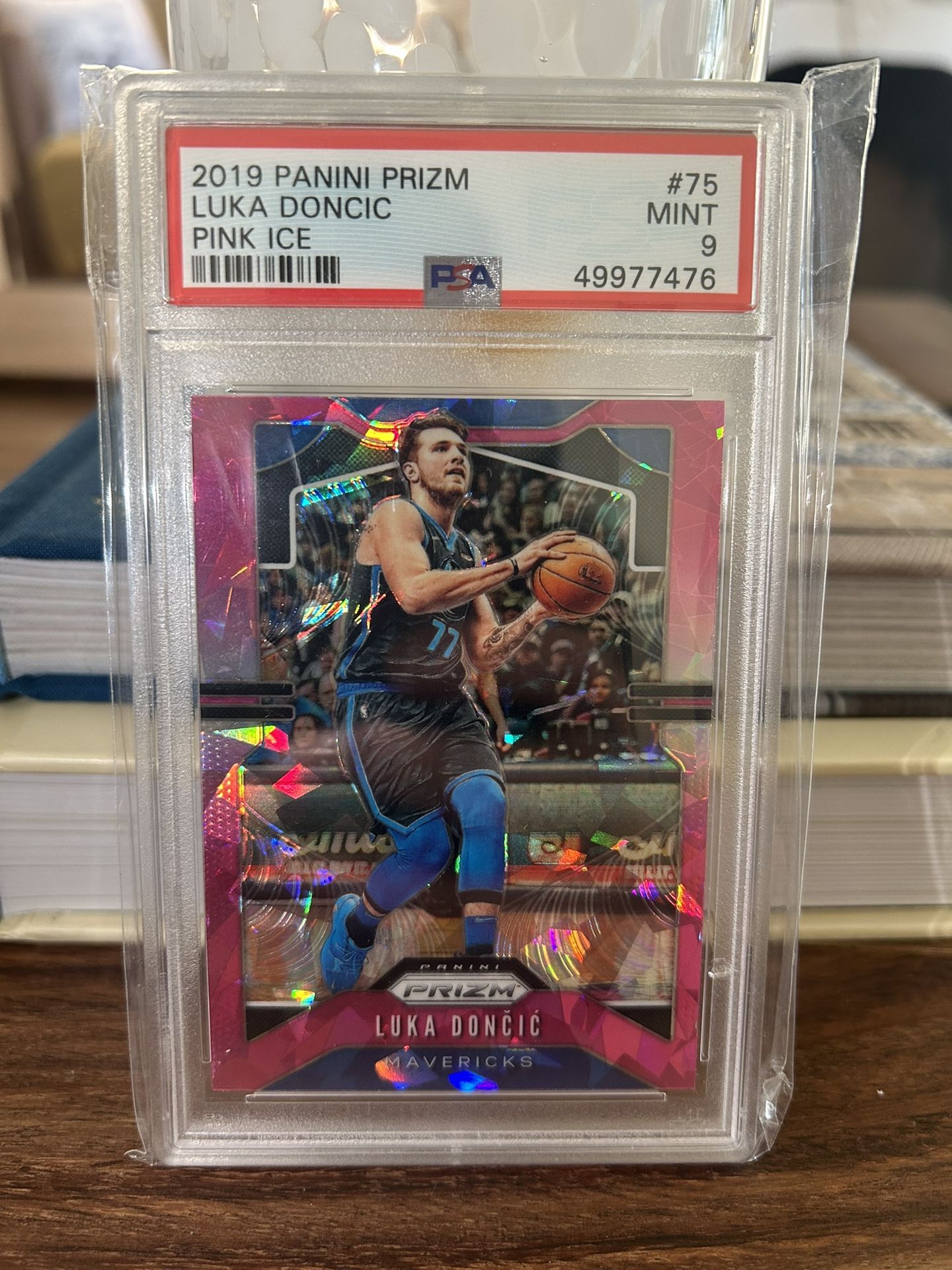 2019-20 Panini Prizm #75 Luka Doncic Pink Cracked Ice PSA 9