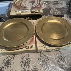 Set Of 4 Beaded Chargers