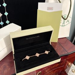 Gold And Diamond Clover Bracelet