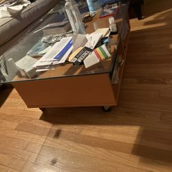 Glass Top Coffee Table On Wheels 