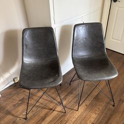 Pair of Stylish Gray Dining Chairs