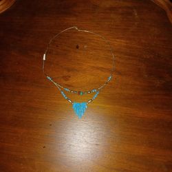 Old Vintage Navajo Silver Turquoise  Necklace 