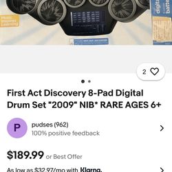 First Act Discovery Eight – Pad Digital Drum Set 2009 NIB Rare Ages 16 Up