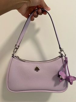 Brand New Kate Spade Leather Bag + Crossbody Strap + Flower Charm (Lavender)