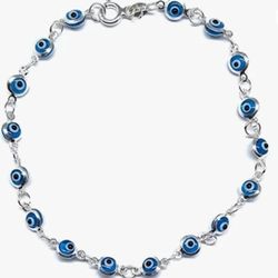 Silver 925 Bracelet In Royal Blue Crystal