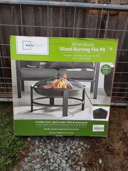 Mainstays 28 inch round wood burning fire pit