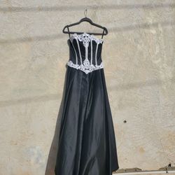 Vintage Jessica McClintock Beautiful Black Corset Dress
