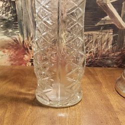Vintage EO Brody Clear Criss-Cross Pattern Vase $25