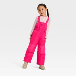 Toddler Girls' Solid Snow Bib - Cat & Jack Pink Size 2T