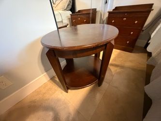 Solid wood oval table