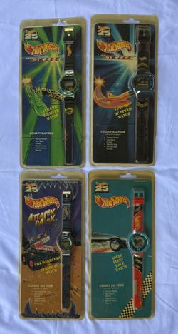Hot Wheels 25th anniversary Watch Set - Lot of 4 watches