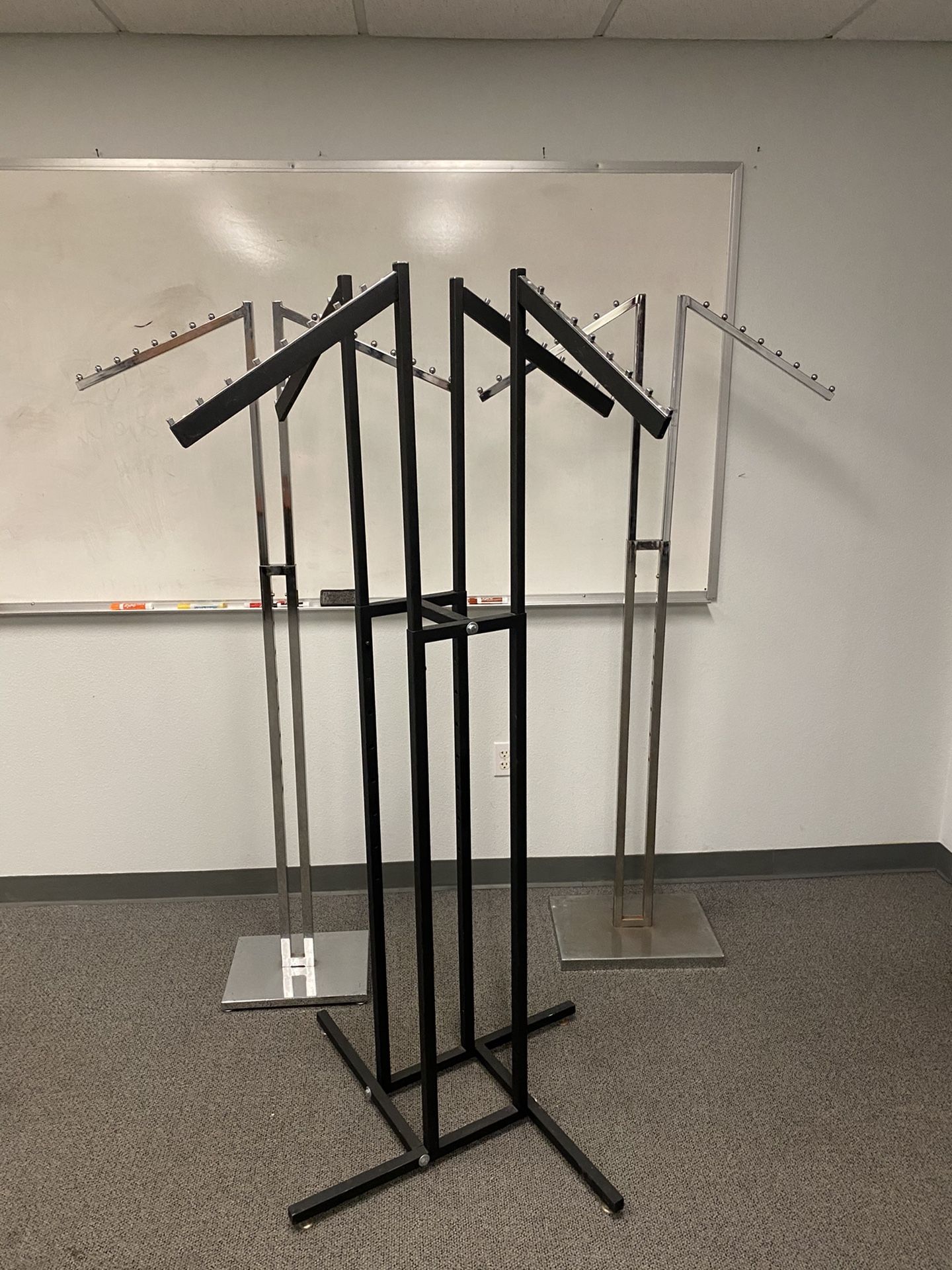 Black 4 Way Retail Clothing Rack Display