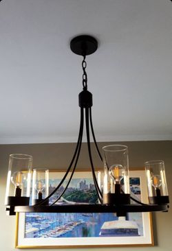 Laurie 5 - Light Dimmable Wagon Wheel Chandelier