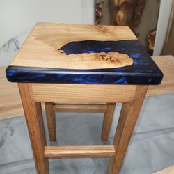 Custom Side Tables - Elm And Epoxy
