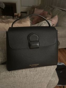 Burberry Black Leather Top Handle Handbag